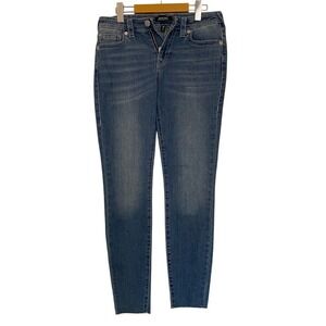 True Religion Jennie Curvy Mid Rise Super Skinny Jeans Medium Wash Blue 28x30